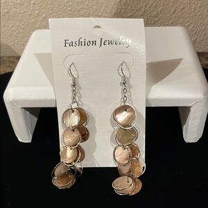 Fashion Jewelry Brown Cascading Shell Earrings